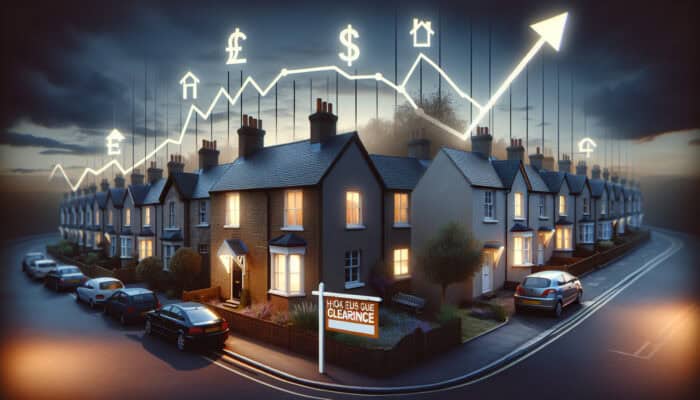 Graph illustrating fluctuations in the UK house clearance market price changes in relation to economic indicators and conditions.