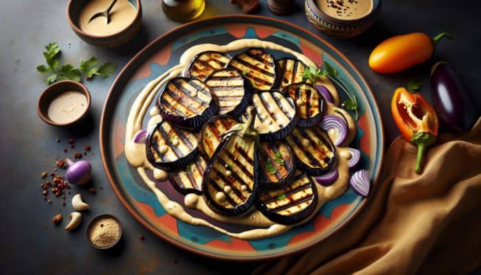 Grilled Eggplant Drizzled with Irresistible Tahini Sauce