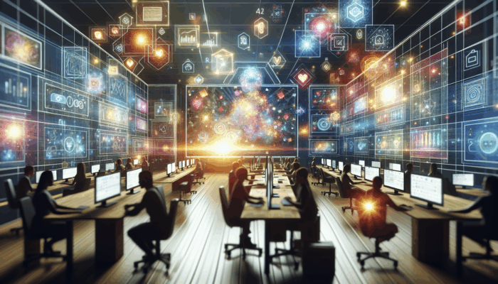 Social Media Management Services in Kingswood: A digital workspace showcasing social media platforms, with a person engaging with audiences and analysing data.