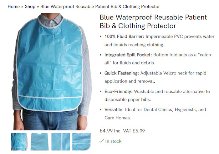 Waterproof Adult Bibs Ideal for Care Home Environments